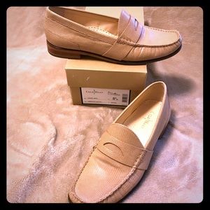 Cole Haan Laurel penny loafer sandstone lizard GUC